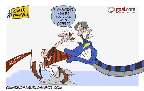 Cartoon: Ibra and the serpant (medium) by omomani tagged sweden,serie,serpant,morrati,inter,milan,ac,ibrahimovic