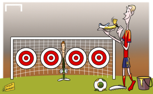 Cartoon: Tahiti-tamer Torres (medium) by omomani tagged torres,tahiti,spain,roche,mickael,cup,confederations