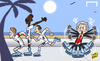 Cartoon: England touchdown in Miami (small) by omomani tagged danny,wellbeck,england,lampard,roy,hodgson,steven,gerrard