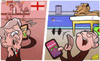 Cartoon: No time for England in Rio (small) by omomani tagged england,ferguson,manchester,united,rio,ferdinand,roy,hodgson