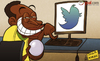 Cartoon: Pele set to unleash his jinx (small) by omomani tagged brazil,pele,twitter