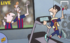 Cartoon: Suarez unleashed on training (small) by omomani tagged barcelona,messi,pique,suarez