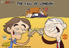 Cartoon: The Fall of London (small) by omomani tagged mancini,ferguson,wenger,redknapp,manchester,city,united,tottenham,arsenal,italy,scotland,france,england,premier,league