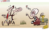 Cartoon: The Old Lady fails to woo RVP (small) by omomani tagged arsenal,juventus,van,persie,wenger