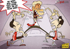 Cartoon: Wenger Insane (small) by omomani tagged wenger,fabregas,nasri,arsenal,premier,league,england,france,spain