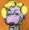 Cartoon: Margot Monroe (small) by Uschi Heusel tagged star ludwig margot künstler