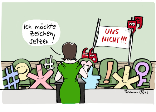 Cartoon: Baerbock Zeichen (medium) by Pfohlmann tagged baerbock,grüne,rede,zeichen,setzen,plagiat,buch,gender,gendersternchen,sternchen,gendern,hashtag,zitat,anführungszeichen,ausrufezeichen,like,social,media,twitter,facebook,kanzlerin,kanzlerkandidatur,kandidatin,kanzlerkandidatlebenslauf,baerbock,grüne,rede,zeichen,setzen,plagiat,buch,gender,gendersternchen,sternchen,gendern,hashtag,zitat,anführungszeichen,ausrufezeichen,like,social,media,twitter,facebook,kanzlerin,kanzlerkandidatur,kandidatin,kanzlerkandidatlebenslauf