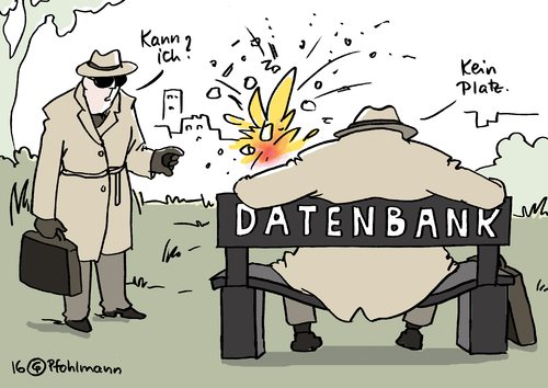 Cartoon: Bank besetzt (medium) by Pfohlmann tagged karikatur,cartoon,2016,color,brüssel,bombe,geheimdienste,nachrichtendienste,europa,zusammenarbeit,informationen,vernetzung,datenbank,daten,datenaustausch,bombenanschlag,explosion,attentat,anschläge,bombenanschläge,flughafen,ubahn,metro,anschlag,terror,terroranschlag,terrorismus,is,karikatur,cartoon,2016,color,brüssel,bombe,geheimdienste,nachrichtendienste,europa,zusammenarbeit,informationen,vernetzung,datenbank,daten,datenaustausch,bombenanschlag,explosion,attentat,anschläge,bombenanschläge,flughafen,ubahn,metro,anschlag,terror,terroranschlag,terrorismus,is