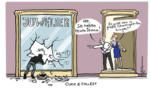 Cartoon: Click und Collect (medium) by Pfohlmann tagged 2021,corona,coronakrise,einzelhandel,handel,wirtschaft,click,and,collect,raub,kriminalität,geschäft,laden,kontaktbeschränkungen,lockdown,shutdown,kunden,käufer,konsum,einbruch,einbrecher,dieb,diebstahl,2021,corona,coronakrise,einzelhandel,handel,wirtschaft,click,and,collect,raub,kriminalität,geschäft,laden,kontaktbeschränkungen,lockdown,shutdown,kunden,käufer,konsum,einbruch,einbrecher,dieb,diebstahl