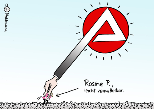 Cartoon: Die Rosinen-Agentur (medium) by Pfohlmann tagged karikatur,cartoon,farbe,col,deutschland,arbeitsagentur,rosine,rechnungshof,bundesrechnungshof,rüge,kritik,statistik,leicht,schwer,vermittelbar,kunden,klienten,arbeitslose,arbeitslosigkeit,langzeitarbeitslose,fälle,beschönigung,schönfärberei,schönfärben,vorgaben,logo,picken,karikatur,cartoon,farbe,col,deutschland,arbeitsagentur,rosine,rechnungshof,bundesrechnungshof,rüge,kritik,statistik,leicht,schwer,vermittelbar,kunden,klienten,arbeitslose,arbeitslosigkeit,langzeitarbeitslose,fälle,beschönigung,schönfärberei,schönfärben,vorgaben,logo,picken