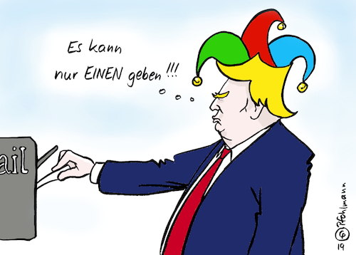 Cartoon: EIN Narr (medium) by Pfohlmann tagged 2019,usa,türkei,syrien,erdogan,trump,brief,narr,narrenkappe,angriff,kurden,krieg,2019,usa,türkei,syrien,erdogan,trump,brief,narr,narrenkappe,angriff,kurden,krieg