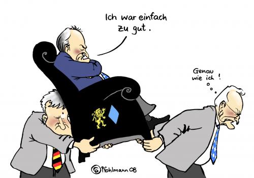 Cartoon: Einfach zu gut! (medium) by Pfohlmann tagged csu,bayern,huber,seehofer,stoiber,partei,vorsitz,rücktritt,thron,csu,partei,parteien,erwin huber,edmund stoiber,horst seehofer,vorsitz,vorsitzender,rücktritt,thron,könig,niederlage,pleite,erwin,huber,edmund,stoiber,horst,seehofer