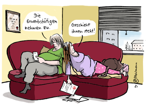 Cartoon: Erwerbszunahme (medium) by Pfohlmann tagged corona,coronakrise,lockdown,wirtschaft,arbeitslosigkeit,arbeitslos,wirtschaftskrise,jobcenter,arbeitsagentur,statistik,zunahme,gewicht,übergewicht,corona,coronakrise,lockdown,wirtschaft,arbeitslosigkeit,arbeitslos,wirtschaftskrise,jobcenter,arbeitsagentur,statistik,zunahme,gewicht,übergewicht