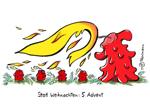 Cartoon: Fünfter Advent (medium) by Pfohlmann tagged corona,coronavirus,pandemie,omikron,mutante,weihnachten,advent,kerzen,wand,welle,infektionen,gesundheit,krankheit,politik,corona,coronavirus,pandemie,omikron,mutante,weihnachten,advent,kerzen,wand,welle,infektionen,gesundheit,krankheit,politik