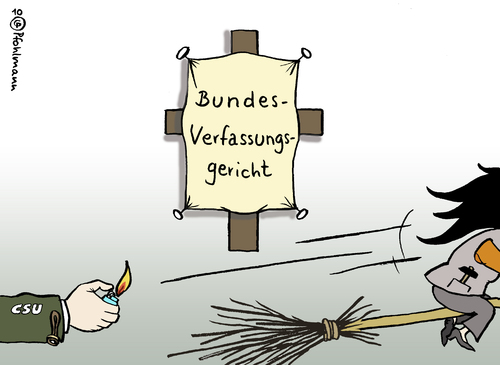 Cartoon: Hexenjagd in Niedersachsen (medium) by Pfohlmann tagged niedersachsen,özkan,ministerin,sozialministerin,cdu,christlich,christentum,kruzifix,jesus,csu,hexe,hexenjagd,hexenbesen,hexenverbrennung,bundesverfassungsgericht,verfassungsgericht,kreuz,niedersachsen,özkan,ministerin,sozialministerin,cdu,christlich,christentum,kruzifix,jesus,csu,hexe,hexenjagd,hexenbesen,hexenverbrennung