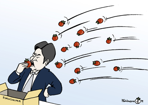 Cartoon: Japan-Tomaten (medium) by Pfohlmann tagged japan,fukushima,verseuchung,verstrahlung,radioaktivität,radioaktiv,gemüse,tomate,tomaten,regierung,regierungssprecher,edano,essen,gau,atomkraft,kernkraft,unfall,havarie,atomkraftwerk,akw,kernkraftwerk,kernenergie,atomenergie,japan,fukushima,verseuchung,verstrahlung,radioaktivität,radioaktiv,gemüse,tomaten,tomate,regierung,regierungssprecher,gau,atomkraft,kernkraft,unfall,essen,edano,atomkraftwerk,akw,kernkraftwerk,atomenergie,kernenergie,lebensmittel,nahrung