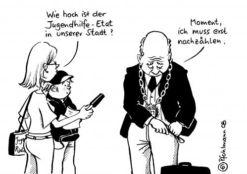 Cartoon: Jugendhilfe (medium) by Pfohlmann tagged jugendhilfe,jugendpolitik,etat,haushalt,jugend,jugendhilfe,jugendpolitik,soziales,etat,haushalt,jugend,hilfe,unterstützung,bildung,nachwuchs,zukunft,politiker,hosentasche,kleingeld,wechselgeld,münzen,wühlen,suchen,wenig,interview,reporter,radio,frage,antwort,nachzählen,zählen