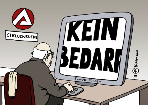 Cartoon: Kein Bedarf (medium) by Pfohlmann tagged rente,67,arbeitsagentur,arbeitslosigkeit,arbeitslos,alt,älter,ältere,arbeitsplatz,arbeitsmarkt,rente,arbeitsmarkt,ältere,erde,globus,scheibe,rentner,rentenempfänger,senioren,67,arbeitslosigkeit,arbeitslos,alt,älter,arbeitsplatz,arbeitsagentur