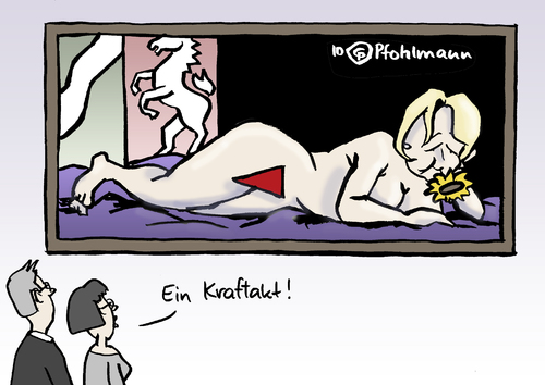 Cartoon: Kraft-Akt (medium) by Pfohlmann tagged nrw,nordrheinwestfalen,landtag,ministerpräsidentin,wahl,wahlen,rot,grün,minderheitsregierung,hannelore,kraft,spd,grüne,wahlgang,akt,aktzeichnung,aktmalerei,kunst,kunstwerk,nrw,nordrheinwestfalen,landtag,ministerpräsidentin,wahl,wahlen,grün,rot,minderheitsregierung,hannelor kraft,spd,grüne,wahlgang,akt,aktzeichnung,kunst,kunstwerk,hannelor,kraft