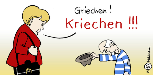Cartoon: Kriechen! (medium) by Pfohlmann tagged griechenland,pleite,griechen,kriechen,merkel,bundeskanzlerin,cdu,papandreou,bettler,europa,euro,eu,krise,griechenland,pleite,griechen,kriechen,merkel,bundeskanzlerin,papandreou,europa,euro,krise