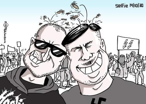 Cartoon: Lausbuben?! (medium) by Pfohlmann tagged karikatur,cartoon,2014,color,farbe,deutschland,hooligans,rechtsradikale,demonstration,selfie,foto,handy,selbstporträt,zusammenarbeit,laus,kopflaus,kopfläuse,warnung,proteste,salafisten,neonazis,karikatur,cartoon,2014,color,farbe,deutschland,hooligans,rechtsradikale,demonstration,selfie,foto,handy,selbstporträt,zusammenarbeit,laus,kopflaus,kopfläuse,warnung,proteste,salafisten,neonazis