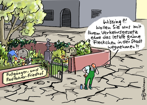 Cartoon: Letztes Grün Friedhof (medium) by Pfohlmann tagged verkehrsminister,wissing,verkehrsgesetz,ampel,bundesregierung,straßenverkehr,fußgänger,radfahrer,sicherheit,klimaschutz,verkehrstote,friedhof,hitze,dürre,trockenheit,hochsommer,grün,oase,verkehrsopfer,verkehrsminister,wissing,verkehrsgesetz,ampel,bundesregierung,straßenverkehr,fußgänger,radfahrer,sicherheit,klimaschutz,verkehrstote,friedhof,hitze,dürre,trockenheit,hochsommer,grün,oase,verkehrsopfer