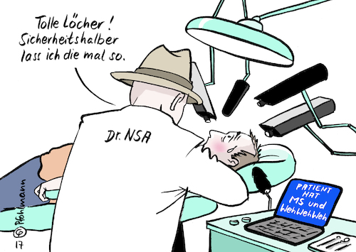 Cartoon: Löcher lassen (medium) by Pfohlmann tagged karikatur,cartoon,2017,color,farbe,welt,global,usa,zahnarzt,geheimdienst,löcher,nsa,windows,offen,sicherheitslücke,digital,vernetzung,hacker,ransomware,schadsoftware,internet,weltweit,angriff,computer,wanna,cry,microsoft,ms,weh,www,wurm,virus,it,sicherheit,trojaner,erpressung,lücke,karikatur,cartoon,2017,color,farbe,welt,global,usa,zahnarzt,geheimdienst,löcher,nsa,windows,offen,sicherheitslücke,digital,vernetzung,hacker,ransomware,schadsoftware,internet,weltweit,angriff,computer,wanna,cry,microsoft,ms,weh,www,wurm,virus,it,sicherheit,trojaner,erpressung,lücke