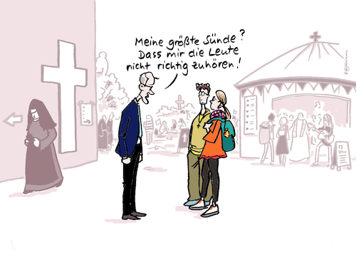 Cartoon: Merz Sünde (medium) by Pfohlmann tagged bundeskanzler,merz,katholikentag,sünde,beichte,kommunikation,missverständnisse,bevölkerung,würzburg,christentum,glaube,religion,christlich,selbstreflexion,kirche,bundeskanzler,merz,katholikentag,sünde,beichte,kommunikation,missverständnisse,bevölkerung,würzburg,christentum,glaube,religion,christlich,selbstreflexion,kirche