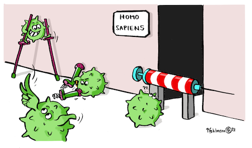 Cartoon: Mutanten-Schranke (medium) by Pfohlmann tagged corona,coronavirus,mutation,pandemie,mutanten,mutationen,evolution,impfung,gesundheit,krankheit,immunität,immun,immunsystem,mensch,körper,homo,sapiens,corona,coronavirus,mutation,pandemie,mutanten,mutationen,evolution,impfung,gesundheit,krankheit,immunität,immun,immunsystem,mensch,körper,homo,sapiens