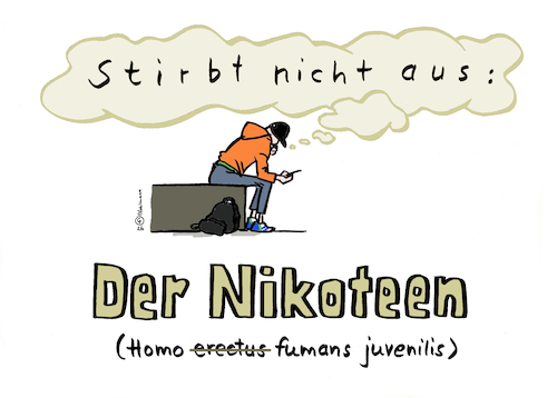 Cartoon: Nikoteen (medium) by Pfohlmann tagged jugendliche,teenager,nikotin,zigaretten,vapes,rauchen,raucher,gesundheit,sucht,homo,jugendliche,teenager,nikotin,zigaretten,vapes,rauchen,raucher,gesundheit,sucht,homo