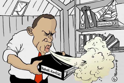 Cartoon: Obama staubt ab (medium) by Pfohlmann tagged obama,usa,präsident,president,naher,osten,nahostkonflikt,gaza,krieg,war,change,barack obama,usa,amerika,präsident,präsidentschaft,vergangenheit,amtszeit,wandel,hoffnung,veränderung,naher osten,nahostkonflikt,nahost,gaza,krieg,israel,palästina,barack,obama,naher,osten,staubig,staub