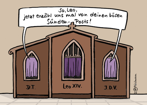 Papst Leo beichtet Papst Leo beichtet