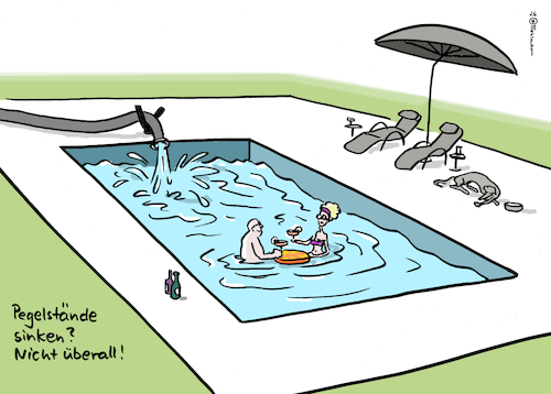 Cartoon: Pegelstände (medium) by Pfohlmann tagged pegel,pegelstand,grundwasser,wasserknappheit,trinkwasser,pools,swimmingpool,verschwendung,alkohol,drinks,hitzewelle,klimakrise,klimawandel,dürre,trockenheit,wassersparen,pegel,pegelstand,grundwasser,wasserknappheit,trinkwasser,pools,swimmingpool,verschwendung,alkohol,drinks,hitzewelle,klimakrise,klimawandel,dürre,trockenheit,wassersparen