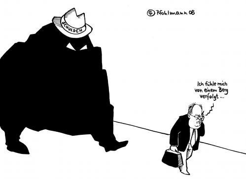 Cartoon: Schuldenberg (medium) by Pfohlmann tagged schulden,schuldenberg,finanzminister,steinbrück,peer,neuverschuldung,staatsschulden,schulden,schuldenberg,finanzminister,peer steinbrück,neuverschuldung,staatsschulden,geld,finanzen,finanzkrise,wirtschaft,wirtschaftskrise,staat,regierung,berg,peer,steinbrück