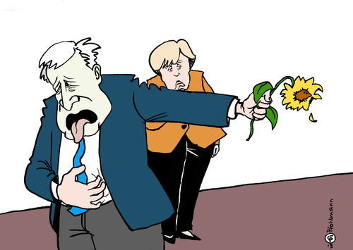 Cartoon: Seehofers Ekel (medium) by Pfohlmann tagged karikatur,cartoon,color,farbe,2013,deutschland,bundestagswahl,wahlergebnis,csu,grüne,schwarzgrün,schwarz,grün,seehofer,merkel,sonnenblume,ekel,abscheu,widerstand,koalition,karikatur,cartoon,color,farbe,2013,deutschland,bundestagswahl,wahlergebnis,csu,grüne,schwarzgrün,schwarz,grün,seehofer,merkel,sonnenblume,ekel,abscheu,widerstand,koalition