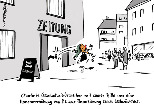 Cartoon: Sind sie Charlie? (medium) by Pfohlmann tagged karikatur,cartoon,2015,color,farbe,global,karikaturist,charlie,hebdo,karikaturisten,zeichner,zeitung,honorare,leibwächter,gefährdung,bedrohung,terroristen,terrorist,frankreich,anschlag,attentat,paris,satire,islamisten,terror,rauswurf,presse,freiberufler,mitarbeiter,ablehnung,karikatur,cartoon,2015,color,farbe,global,karikaturist,charlie,hebdo,karikaturisten,zeichner,zeitung,honorare,leibwächter,gefährdung,bedrohung,terroristen,terrorist,frankreich,anschlag,attentat,paris,satire,islamisten,terror,rauswurf,presse,freiberufler,mitarbeiter,ablehnung