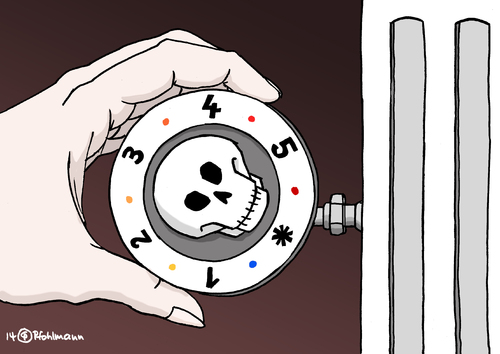 Cartoon: Thermostod (medium) by Pfohlmann tagged karikatur,cartoon,color,farbe,2014,klimaerwärmung,tod,thermostat,heizung,heizen,energieverbrauch,erderwärmung,gefahr,gefahren,weltklimabericht,totenkopf,totenschädel,klimaschutz,folgen,karikatur,cartoon,color,farbe,2014,klimaerwärmung,tod,thermostat,heizung,heizen,energieverbrauch,erderwärmung,gefahr,gefahren,weltklimabericht,totenkopf,totenschädel,klimaschutz,folgen