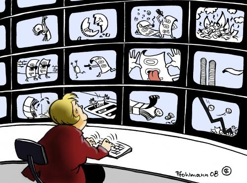 Cartoon: Überwachung der Finanzmärkte (medium) by Pfohlmann tagged finanzmärkte,finanzmarkt,finanzkrise,bankenkrise,angela,merkel,überwachung,kontrolle,regulierung,regeln,monitor,videoüberwachung,geld,finanzmarkt,finanzen,wiederaufbau,aufbau,zerstörung,geld,finanzkrise,wirtschaftskrise,wirtschaft,krise,bank,banken,bankensterben,finanzmärkte,crash,rezession,konjunkur,bankenkrise,angela merkel,bundeskanzlerin,bundeskanzler,cdu,kontrolle,regulierung,regeln,monitor,videoüberwachung,überwachung,katastrophe,zusammenbruch,angst,furcht,verwaltung,angela,merkel