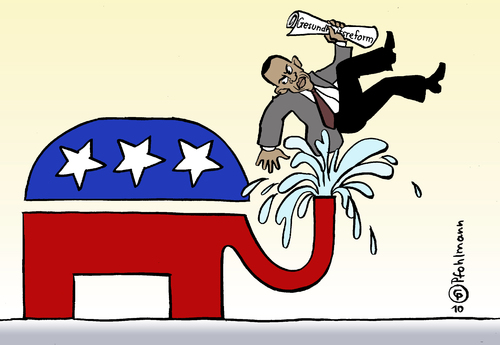 Cartoon: US-Gesundheitsreform (medium) by Pfohlmann tagged usa,us,präsident,obama,gesundheitsreform,republikaner,elefant,usa,us,präsident,barack obama,republikaner,elefant,gesundheit,barack,obama