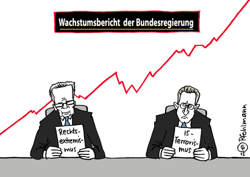 Cartoon: Wachstumsbericht (medium) by Pfohlmann tagged karikatur,cartoon,2015,color,farbe,deutschland,wachstum,de,maiziere,maaßen,innenminister,verfassungsschutzbericht,verfassungsschutz,extremismus,rechtsextremismus,is,terrorismus,terror,zuwachs,wachstumsbericht,zulauf,straftaten,statistik,karikatur,cartoon,2015,color,farbe,deutschland,wachstum,de,maiziere,maaßen,innenminister,verfassungsschutzbericht,verfassungsschutz,extremismus,rechtsextremismus,is,terrorismus,terror,zuwachs,wachstumsbericht,zulauf,straftaten,statistik