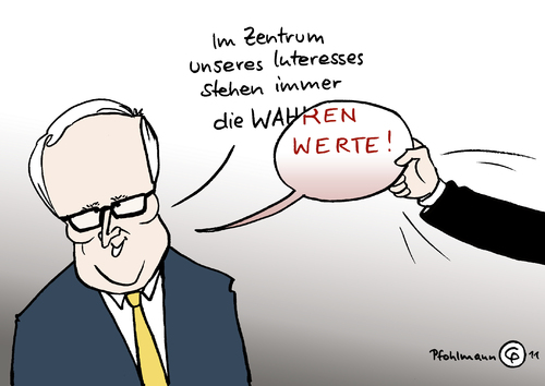 Cartoon: Wahre Werte (medium) by Pfohlmann tagged brüderle,fdp,wirtschaftsminister,bdi,protokoll,taktik,atomausstieg,laufzeitverlängerung,atomenergie,kernenergie,moratorium,wahl,wahlen,landtagswahlen,brüderle,fdp,wirtschaftsminister,protokoll,atomausstieg,taktik,laufzeitverlängerung,atomenergie,moratorium,wahlen,landtagswahlen