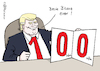 Cartoon: 100 Tage Trump (small) by Pfohlmann tagged karikatur cartoon 2017 color farbe usa trump präsident 100 hundert tage bilanz beste ever selbstlob narzissmus dekret dekrete