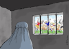 Cartoon: Frauenfenster Afghanistan (small) by Pfohlmann tagged afghanistan,amnesty,internationel,menschenrechte,frauenrechte,frauen,burka,gleichberechtigung,fußball,frauenfußball,em,fenster,gefängnis,gitterstäbe,knast,unterdrückung,sport,freiheit,gefangenschaft,europameisterschaft,taliban,terror