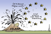 Cartoon: Island in die EU (small) by Pfohlmann tagged eu europa island vulkan asche griechenland pleite aschewolke vulkanausbruch mitgliedschaft