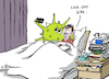 Cartoon: Lauterbach Virus-Selfie (small) by Pfohlmann tagged lauterbach,gesundheitsminister,infektion,sarscov2,coronavirus,covid,covid19,krank,bett,selfie,handy,ansteckung,studien,pandemie,isolation,quarantäne