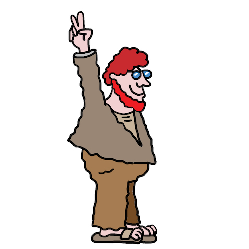 Cartoon: Birkenstock  Hippy (medium) by sabine voigt tagged birkenstock,hippy,öko,ökologie,freak,kiffer,hipster,bart