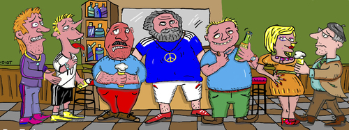 Cartoon: Europameisterschaft EM Fußball (medium) by sabine voigt tagged europameisterschaft,em,fußball,fussball,frankreich,kneipe,meisterschaft,public,viewing