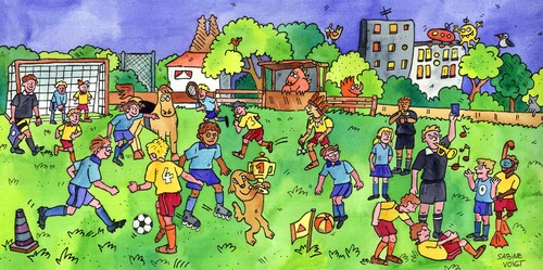 Cartoon: fussball em (medium) by sabine voigt tagged fussball,em,spiel,sport,kinder