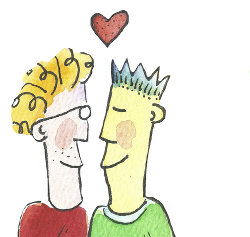 Cartoon: Homosexuell paar (medium) by sabine voigt tagged homosexuell,paar,gay,liebe,homo