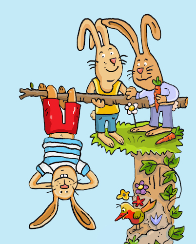 Cartoon: Ostern osterhase (medium) by sabine voigt tagged osterhase,ostern,hase,eier,frühling,hasen,feier,fest,kirche,christen